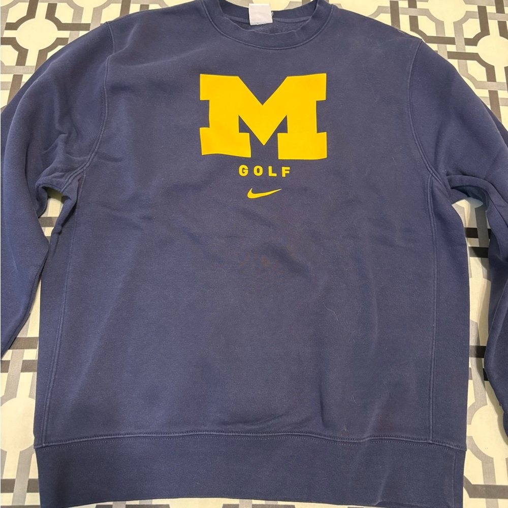 Nike Navy Crewneck with University of Michigan Graphic